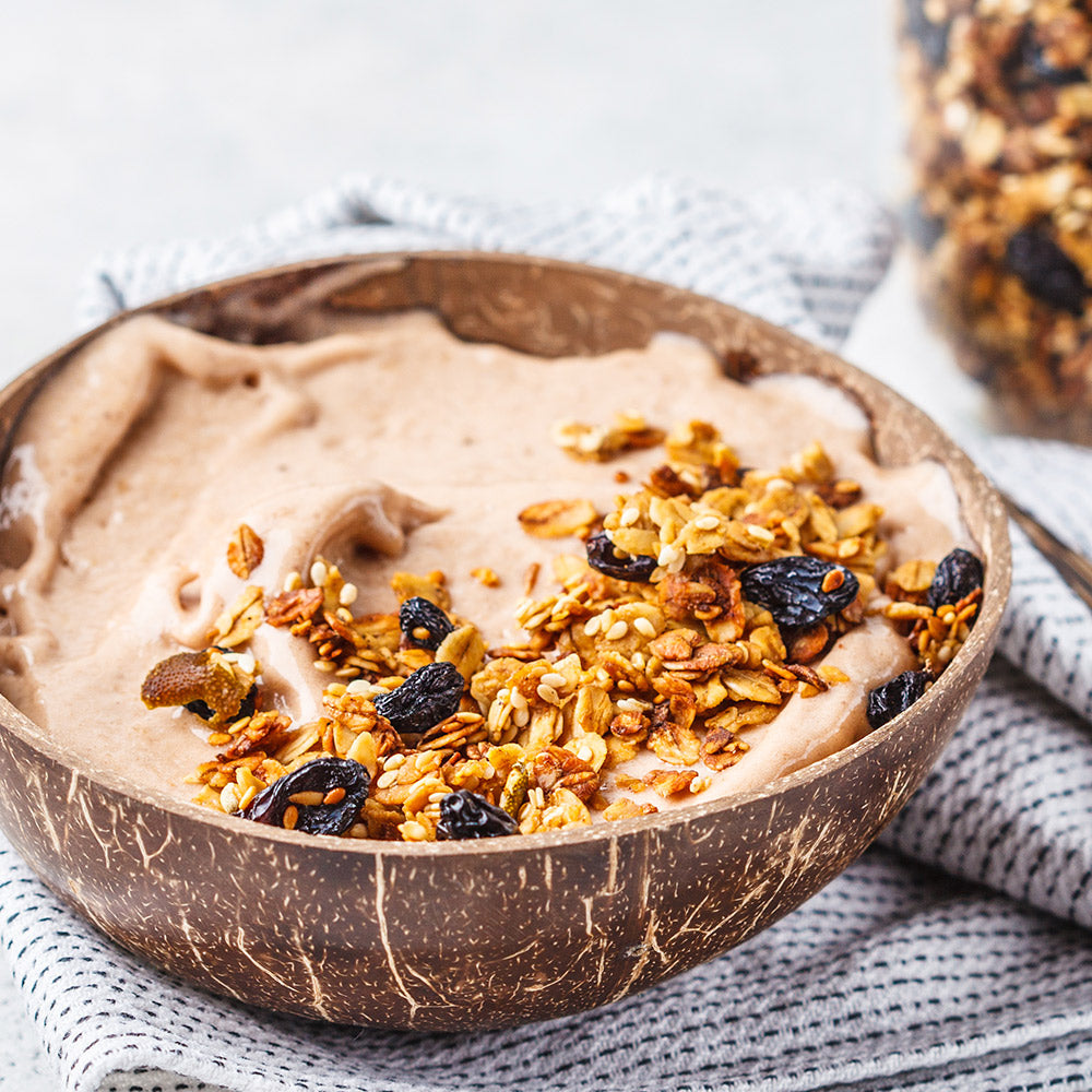 Decadent Chocolate Granola Butter Smoothie Recipe Coconutsy