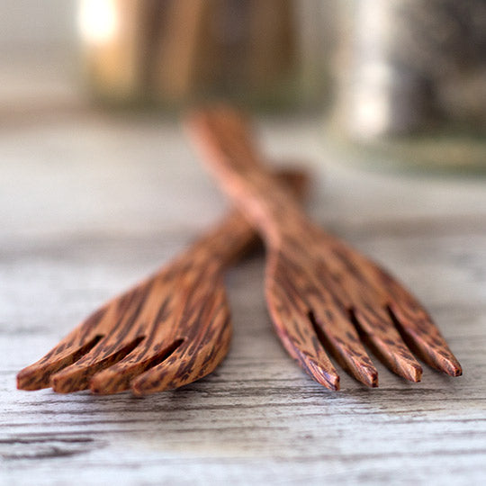 Reusable wood forks