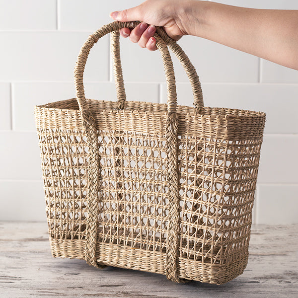 GAIAMADE Set of 2 Seagrass Market Basket Bag, Grocery Bag, Straw Tote Bag,  Woven Beach Bag, Utility …See more GAIAMADE Set of 2 Seagrass Market Basket