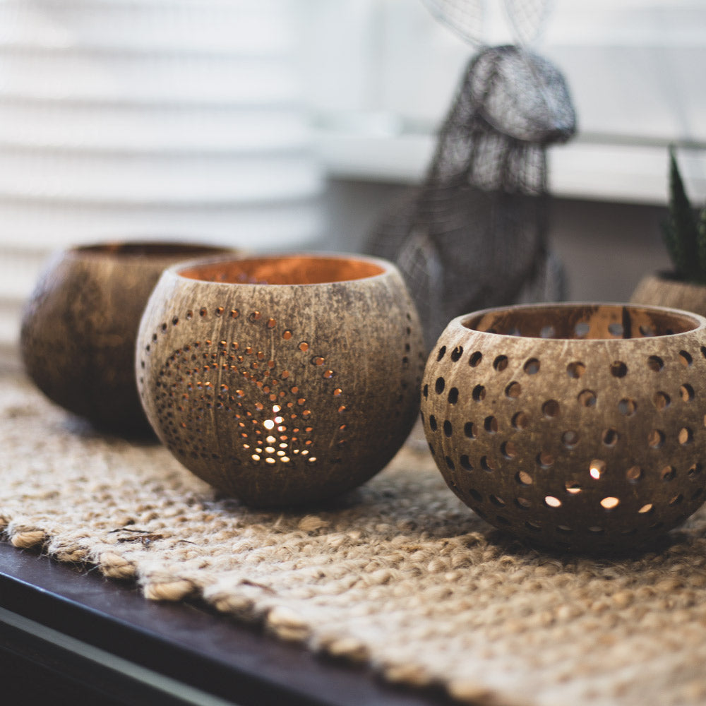 Candle holders on a table