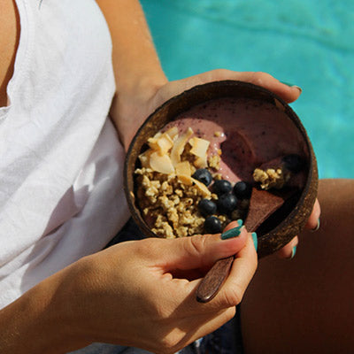 Coconut bowl by the pool