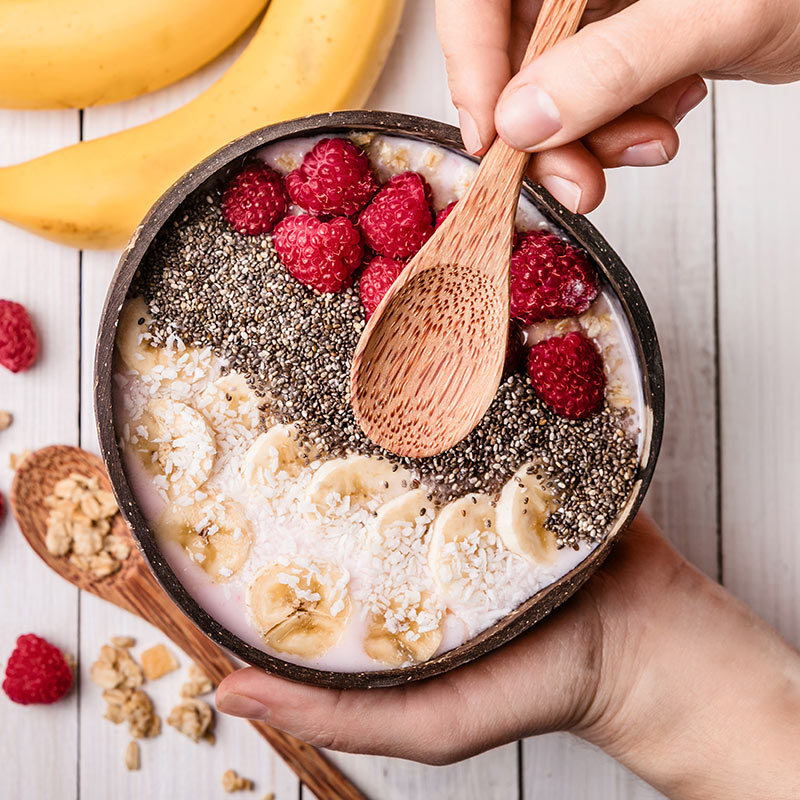 Strawberry Smoothie Coconut Bowl