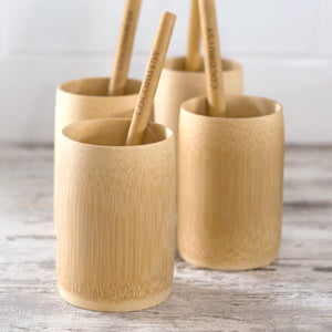 Bamboo Cup Set with Straws
