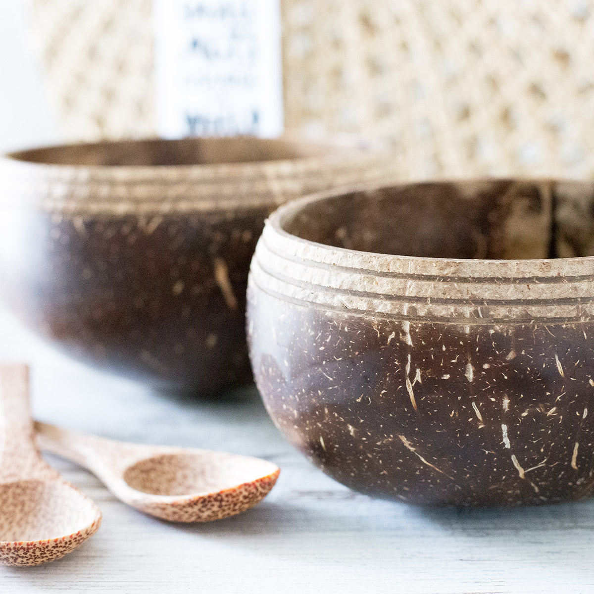Seagrass Bag and coconut bowls set