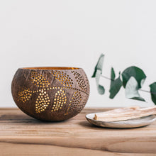 Load image into Gallery viewer, Coconut Shell Candle Holder on a table
