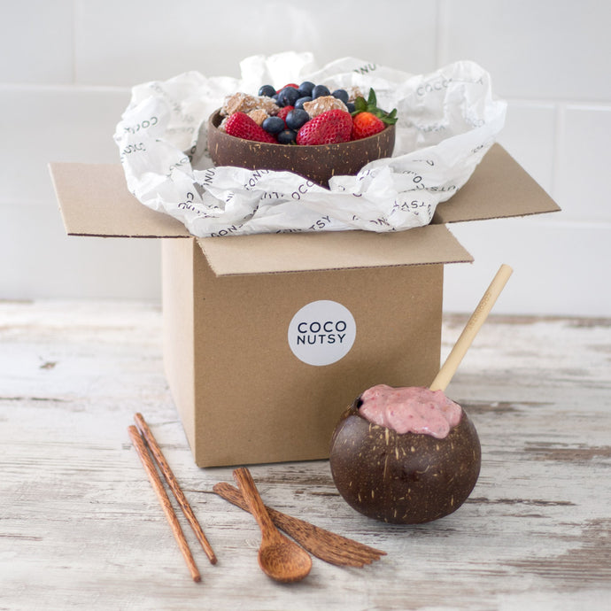Coconut bowl gift set for one
