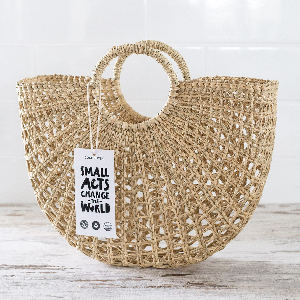 Half moon wicker discount bag