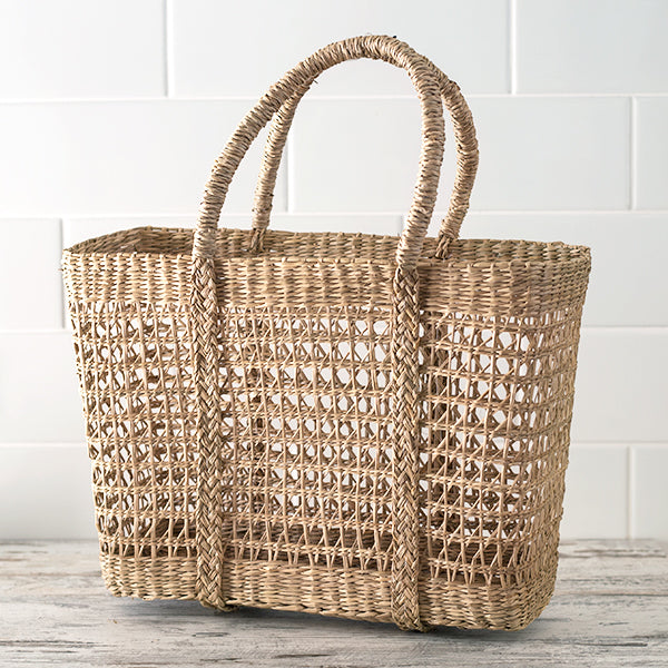 GAIAMADE Set of 2 Seagrass Market Basket Bag, Grocery Bag, Straw Tote Bag,  Woven Beach Bag, Utility …See more GAIAMADE Set of 2 Seagrass Market Basket