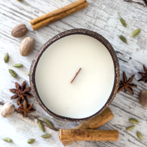 Coconut Candle - Chai with Wood Wick