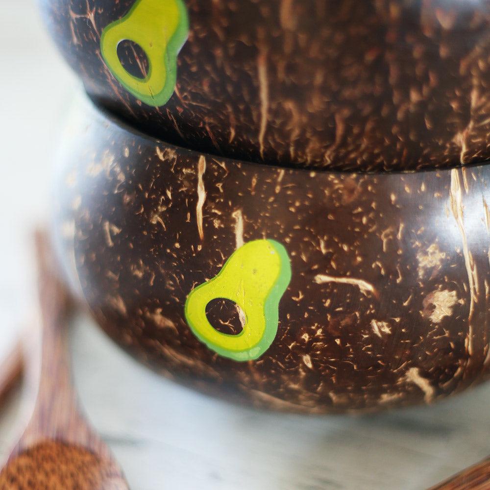Hand painted coconut bowls