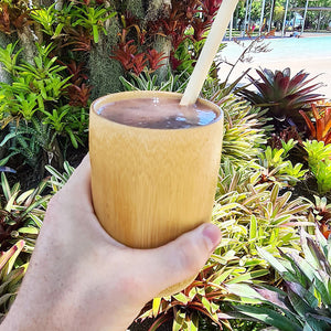 Chocolate smoothie in my bamboo cup