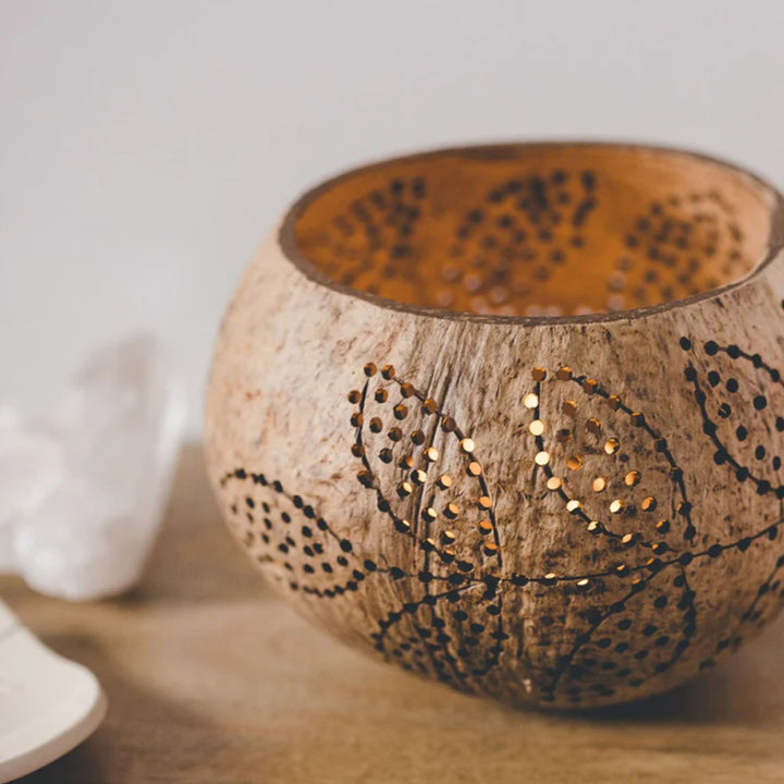 coconut candle holders
