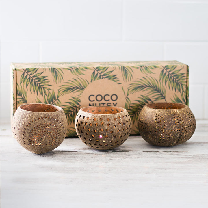 Coconut Shell Candle Holders