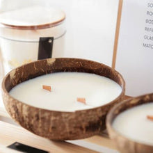 Load image into Gallery viewer, Completed coconut shell candle
