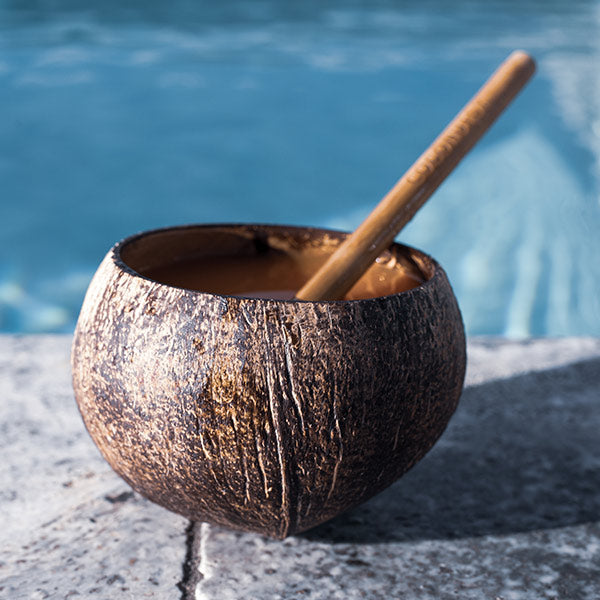 Coconut cups by the pool