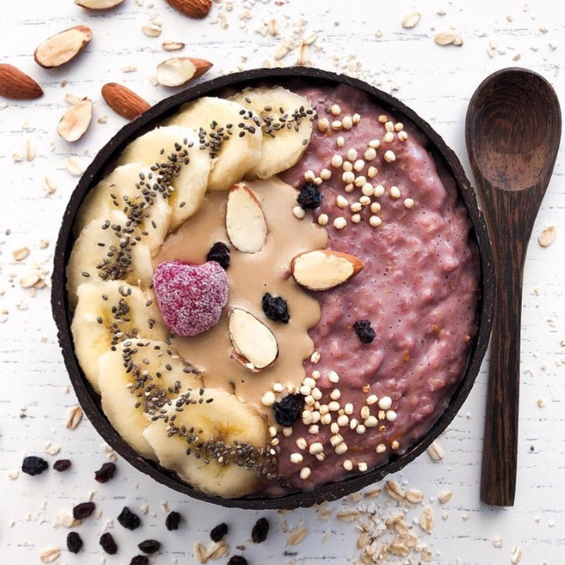 Wooden Spoon with smoothie bowl