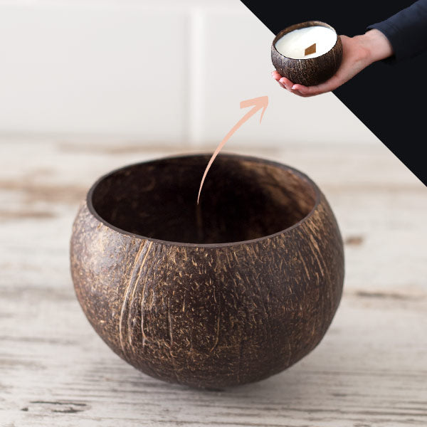Coconut bowl for candle making