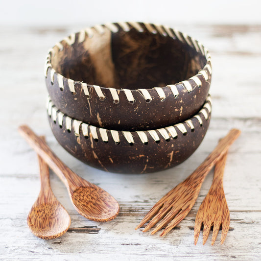 Palm Leaf Coconut Bowl