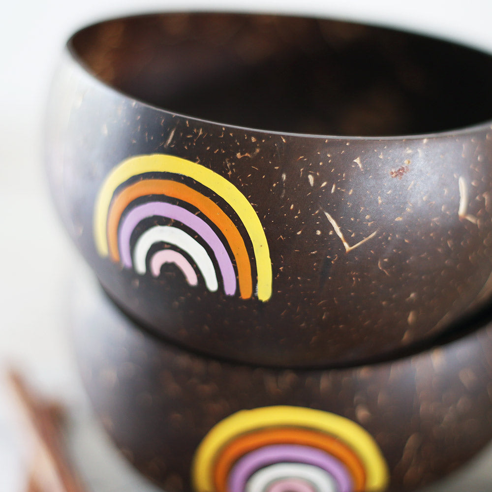 Hand painted coconut bowls